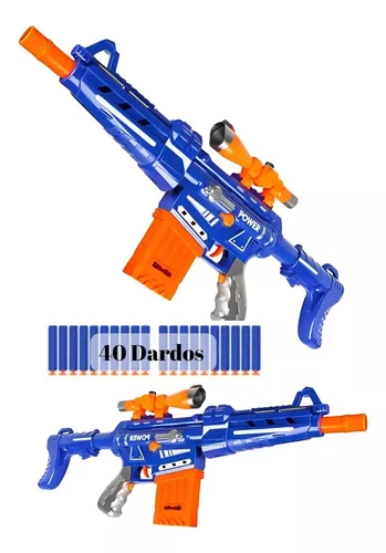 Lançador De Dardos Nerf Metralhadora Automática +40 Dardos