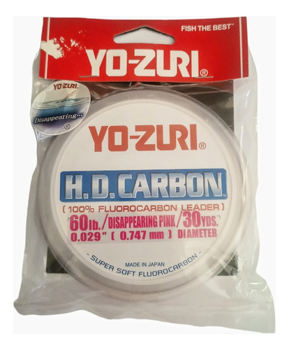 Leader Pesca Fluorocarbono Yo Zuri Hd Carbón 60 Lbs 30 Yds 