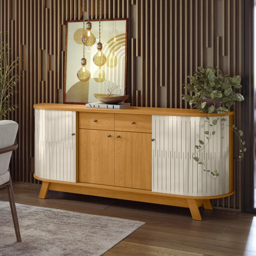 Madetec Móveis Buffet Aparador Monaco 81,5 x 183 x 38 cm Cinamomo Off white
