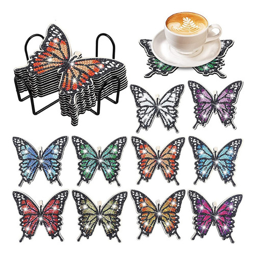 10pcs Diy Mariposa Diamond Art Posavasos Color Fix Fix