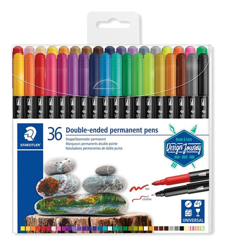 Marcadores Staedtler Double Ended Permanent Pens X36 Colores