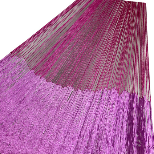 Imagen 7 de 7 de Hamaca Artesanal Maya De Nylon Alta Calidad Rosa