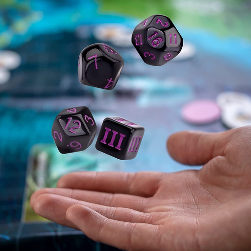 Juego De Rol Dados Austor Negro Y Púrpura