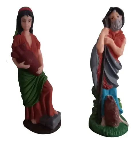 Pastores - Aldeanos 19 Cm En Caucho Italiano Setx2 Figuras