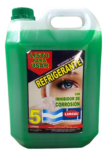 Refrigerante Con Inhibidor Corrosion Limcal 5 Litros Verde