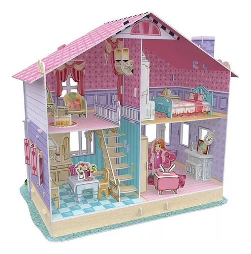 Juguete Casa Muñeca Puzzle Rompecabeza 3d Aprendizaje Niña