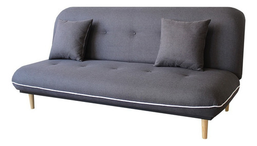 Sofa Cama Caladium - Madera Y Tapiz Color Gris