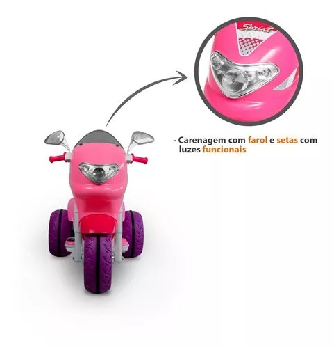 Moto eletrica infantil menina