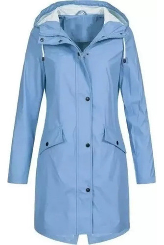 2024 Mujer Sólido Chamarra Lluvia Outdoor Sudadera Impermeab