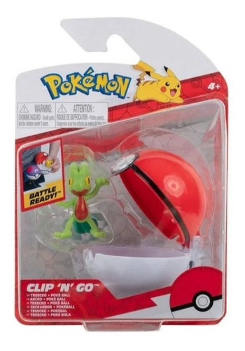 Pokémon Boneco Figura De Ação Treecko E Pokebola Clip'n'go 