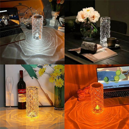 Lámpara De Noche Lámpara De Noche Cristal 16 Colores Luces