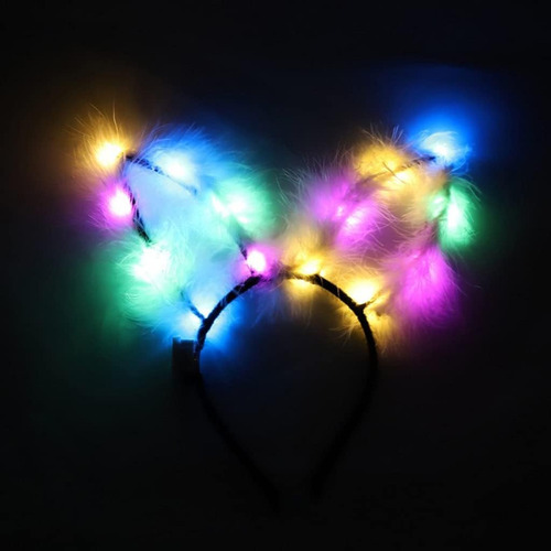 Diadema Vincha Luminosa Con Oreja De Conejo Cotillón Led
