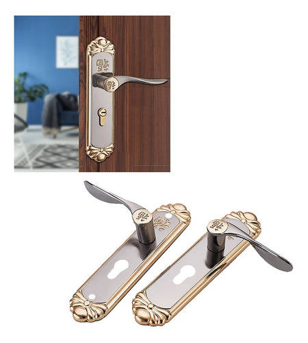 Imagen 8 de 10 de Cerradura De Manija, Cerradura De Puerta Con Manija Interior