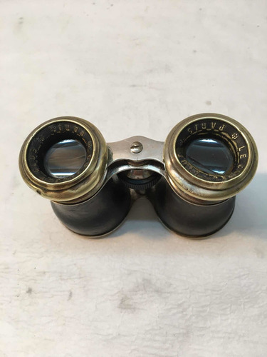 Antiguos Binoculares De Metal Y Bronce Le Jockey Club Paris (Usado)