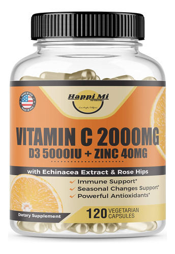 Vitamina C 2000 Mg, Zinc 40 Mg, Vitamina D3 5000 Ui, Extract