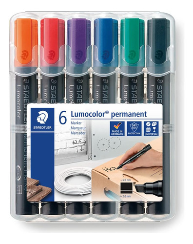 Staedtler Lumocolor 350 Wp6 Chisel Tip Permanent Marker -...