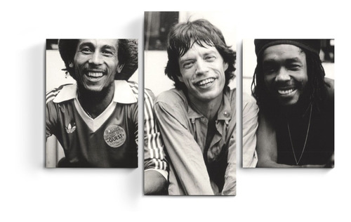 Cuadros Tripticos 150x100 Bob Marley Mick Jagger Peter Tosh 