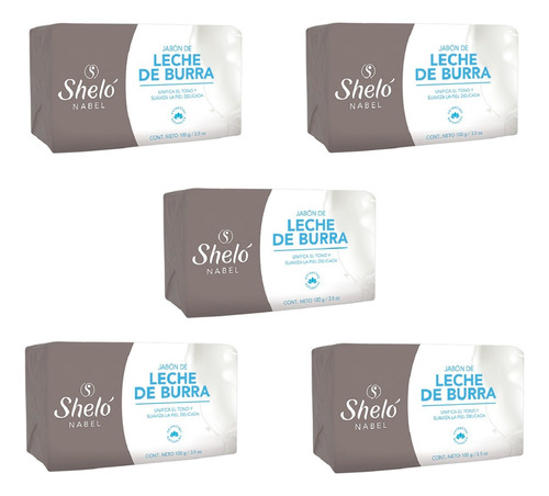 Pack 5 Jabónes De Leche De Burra Rostro Suave Sin Manchas