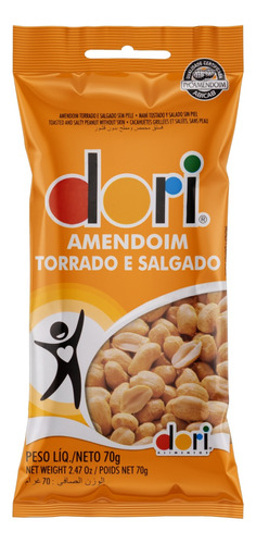 Amendoim Torrado Salgado sem Pele Dori Pacote 70g