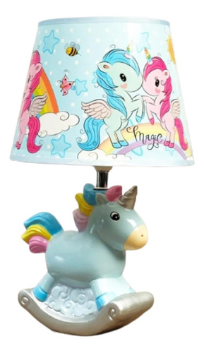 Lampara De Mesa/ Velador Niños Unicornio Magico