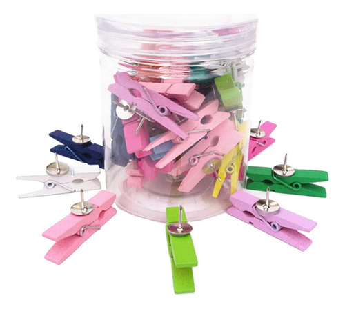 Pinzas De Madera De Colores 100x Para Ropa Con Pinzas Para