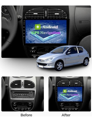 Android Peugeot 206 2000-2009 Gps Carplay Radio Touch Usb