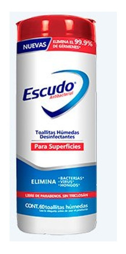 Toallas Humedas Escudo Desinfectantes Superficies 60 Pzas