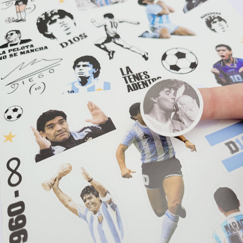 Calcomania Sticker Diego Maradona Futbol X39 Termo Compu
