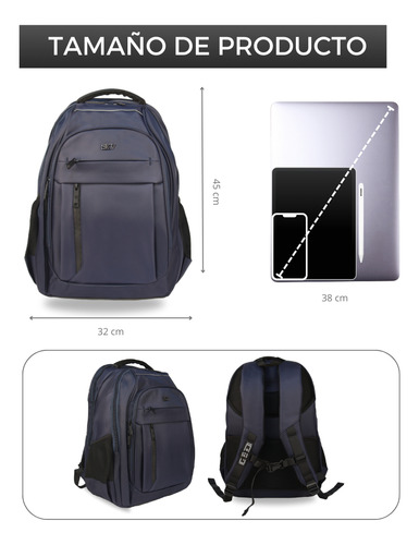 Mochila Ejecutiva Reforzada Con Diversos Compartimentos