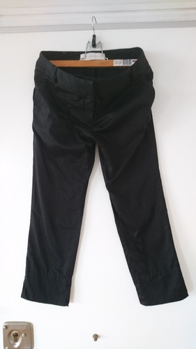 Pantalón Negro Recto Akiabara Talle S Algodón Y Strech