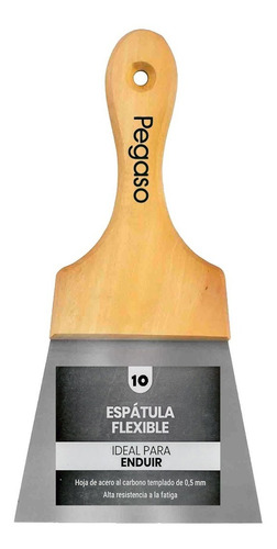 Espatula Para Enduir 100 Mm Flexible Cabo Madera Pegaso