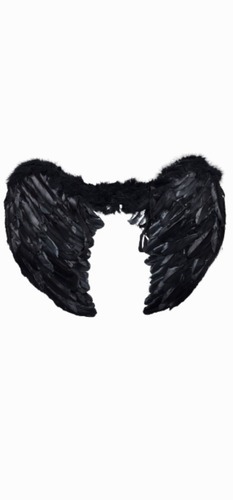 Ala De Plumas Nergras Grandes 50 X 60 Cm - Ángel Negro