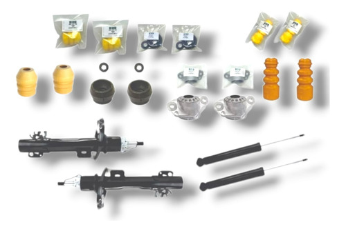 Kit 4 Amortiguadores Gas C/ Bases + Gomas Vw Vento 2014-2020