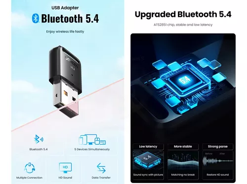 UGREEN Adaptador Bluetooth 5.3 Bt Pro Ultima Version Transmisor Para Pc