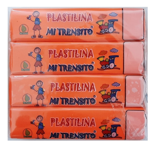 Plastilina Mi Trensito Naranja Fluorescente 55gr X12 Und