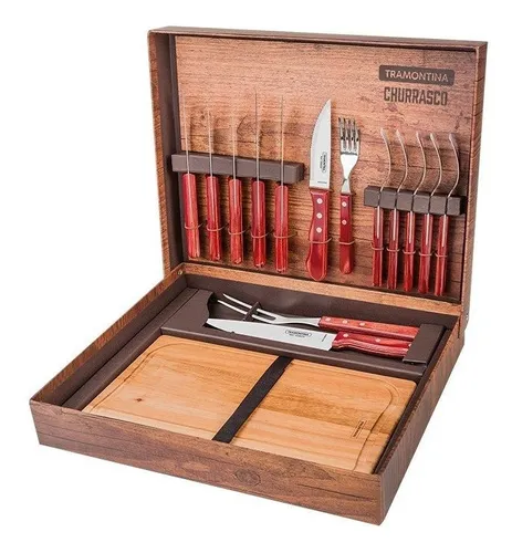 Kit Churrasco 15 Peças Tramontina 21198770 Vermelho