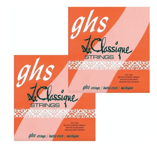 Kit de cuerdas Ghs 2 para guitarra de nailon La Classique 2300