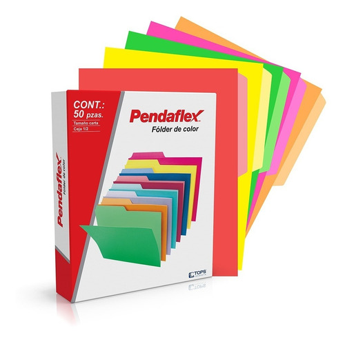 Fólder Pendaflex Color, Carta, Colores Neón, 100 Pzs