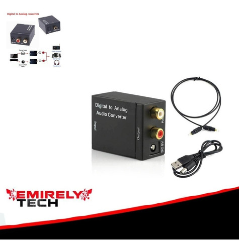 Imagen 1 de 5 de Adaptador Convertidor De Audio Digital A Analógico Sonido