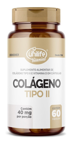 Colágeno Tipo 2 (40 Mg) Unilife Vitamina D (60 Cápsulas) Uc2