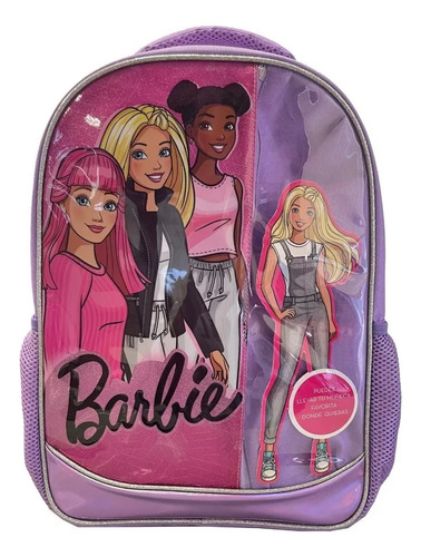 Mochila Con Bolsillo Barbie Without Doll Color Multicolor