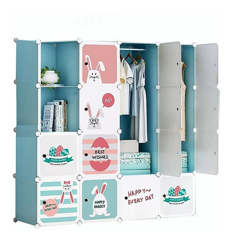 Multi Organizador Con Puerta, 16 Cubos Infantil Para Almacen