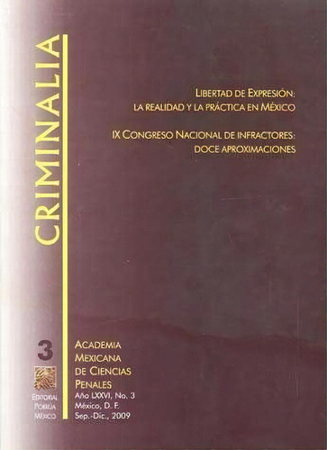 Revista Criminalia Año 76 Número 3 Septiembre-diciembre 2009