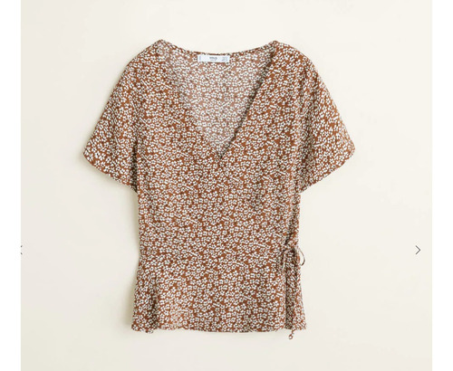 Blusa Estampada Cruzada Marca Mango Talla M