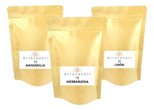 Paquete De 3 Tés: Manzanilla, Hierbabuena Y Limón Artesaneli