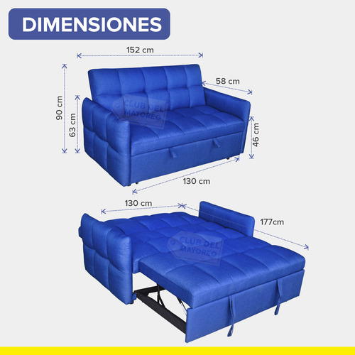 Sofa Sillon Cama Matrimonial Confortable Sofacama Sala
