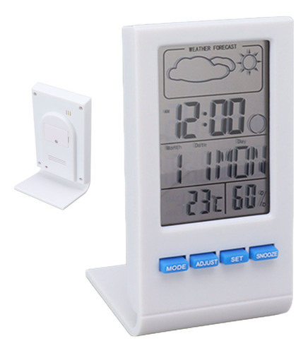 Higrómetro Digital Blanco Blanco Con Pantalla Lcd, Termómetr
