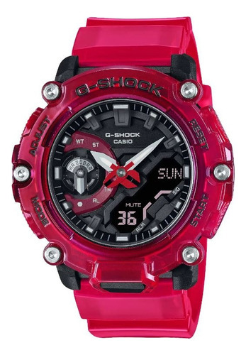 Reloj Casio G-shock Skeleton Ga-2200skl-4acr Original Color del bisel Rojo Color del fondo Rojo