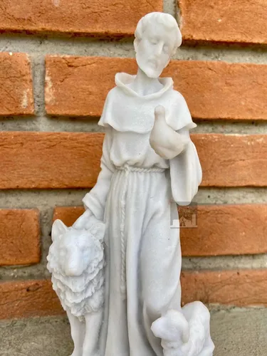 Imagen de San Francisco de Asís, 25 cm, polvo de mármol blanco