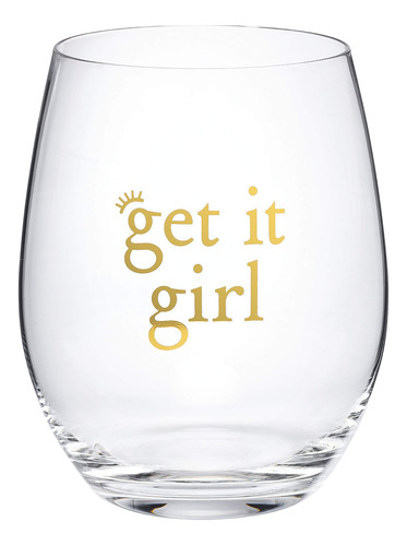 Copa Vino Texto Ingl  Get It Girl  Caja Regalo